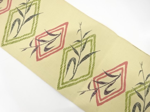 JAPANESE KIMONO / HISHI / GRASS LEAF PATTERN / WOVEN- DESIGN / 8-SUN O